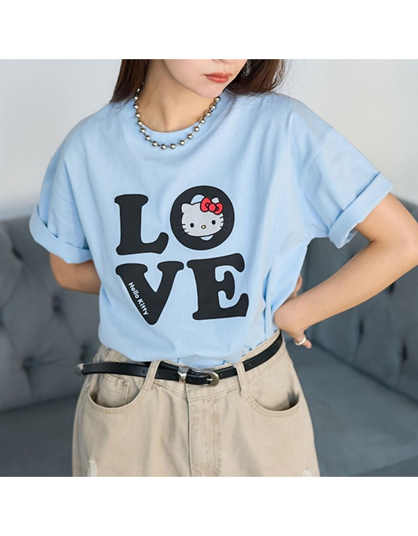 FREAKSTORE HELLO KITTY LOVE LOGO TEE – LIMITED RELEASE