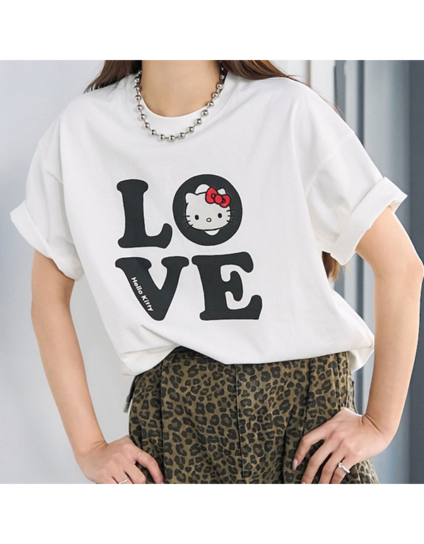 FREAKSTORE HELLO KITTY LOVE LOGO TEE – LIMITED RELEASE