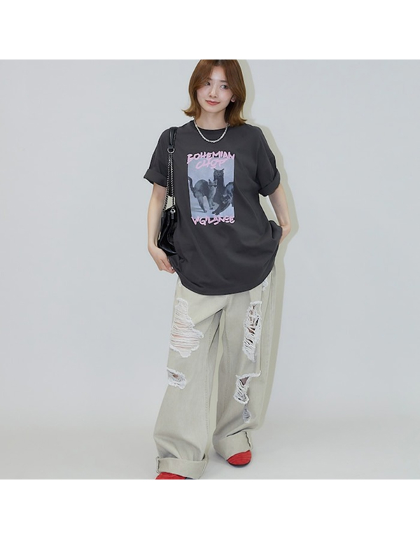 FREAKSTORE THREE CATS ANIMAL PRINT TEE LIMITED EDITION 3COLOR