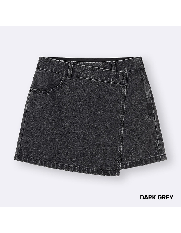 GU WOMENS DENIM WRAP SKIRT 3COLOR