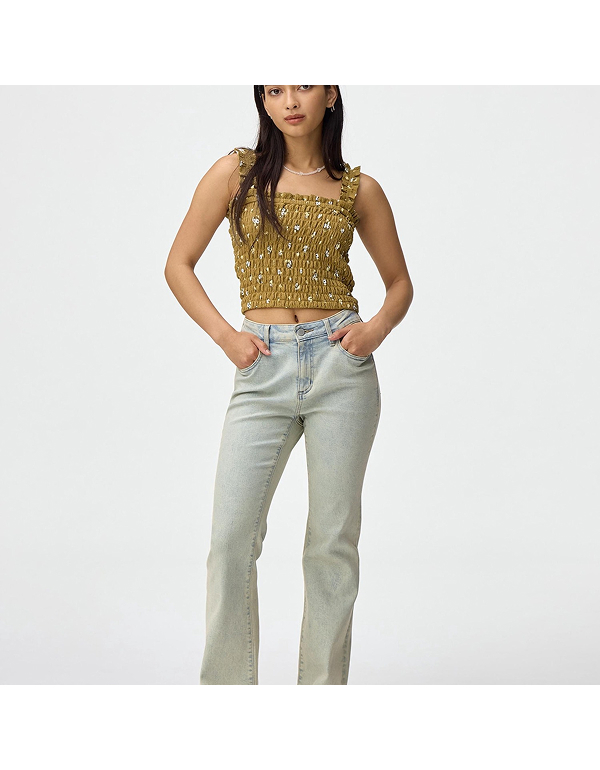 GU WOMEN SLIM FLARE JEANS BOOTCUT STYLE 4COLOR