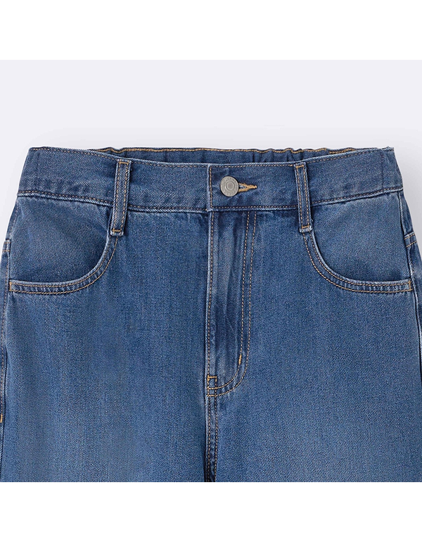 GU GIRLS TURN-UP JEANS JR NT+E