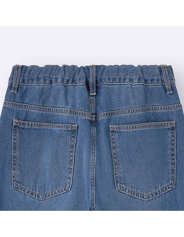 GU GIRLS TURN-UP JEANS JR NT+E