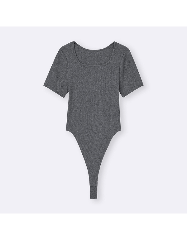 GU WOMEN WARM RIB BODYSUIT SHORT SLEEVE 3COLOR