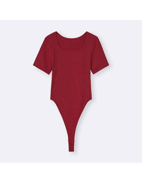 GU WOMEN WARM RIB BODYSUIT SHORT SLEEVE 3COLOR