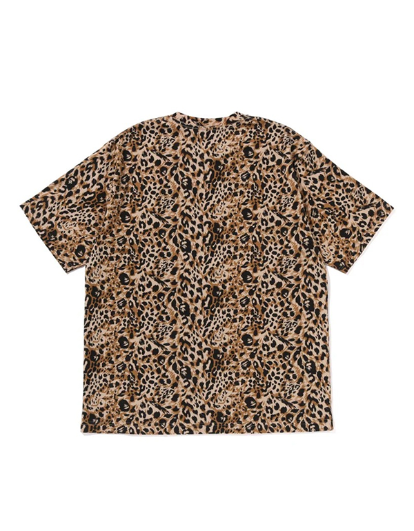 A BATHING APE WILD LEOPARD PATTERN COLLEGE RELAXED FIT TEE 3COLOR