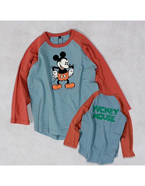MARKEYS MICKEY MOUSE RAGLAN LONG SLEEVE T SHIRT 2COLOR