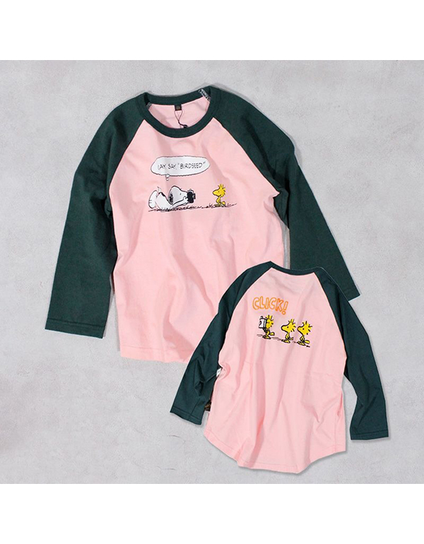 MARKEYS SNOOPY MOUSE RAGLAN LONG SLEEVE T SHIRT 2COLOR