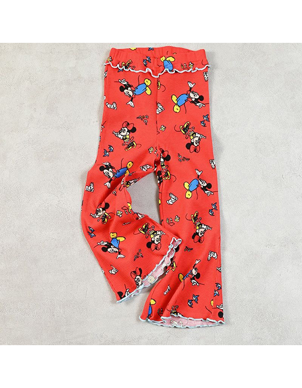 MARKEYS MICKEY MOUSE WAFFLE FLARE PANTS 2COLOR