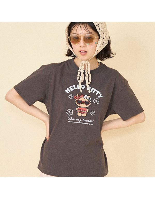 FREAKS STORE SANRIO HELLOKITTY SUMMER BEACH T SHIRT 2COLOR