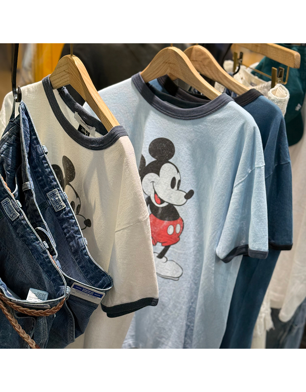 JOHNBULL MICKEY MOUSE PRINT RINGER SHORT T SHIRT