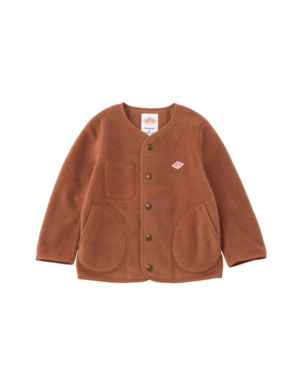 DANTON KIDS FLEECE COLLARLESS JACKET 3COLOR