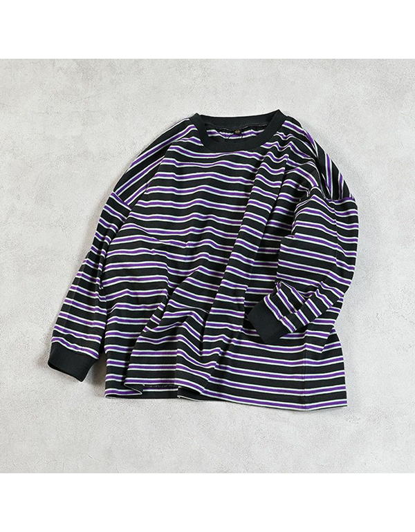 MARKEYS SAKISOME MULTI BORDER LONG TEE 3COLOR