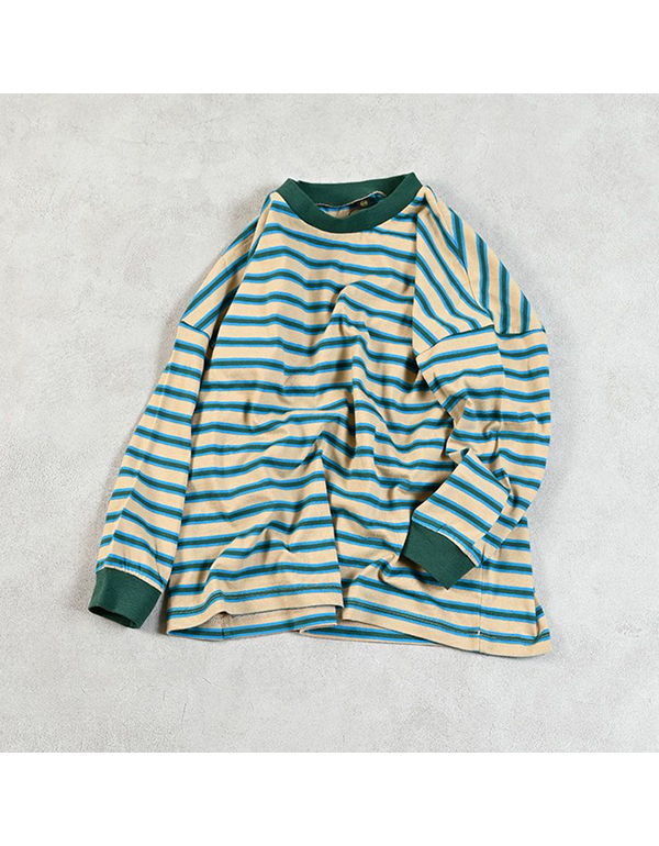 MARKEYS SAKISOME MULTI BORDER LONG TEE 3COLOR