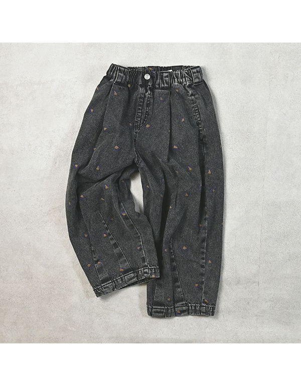 MARKEYS LEOPARD DENIM COCOON TUCK PANTS 2COLOR