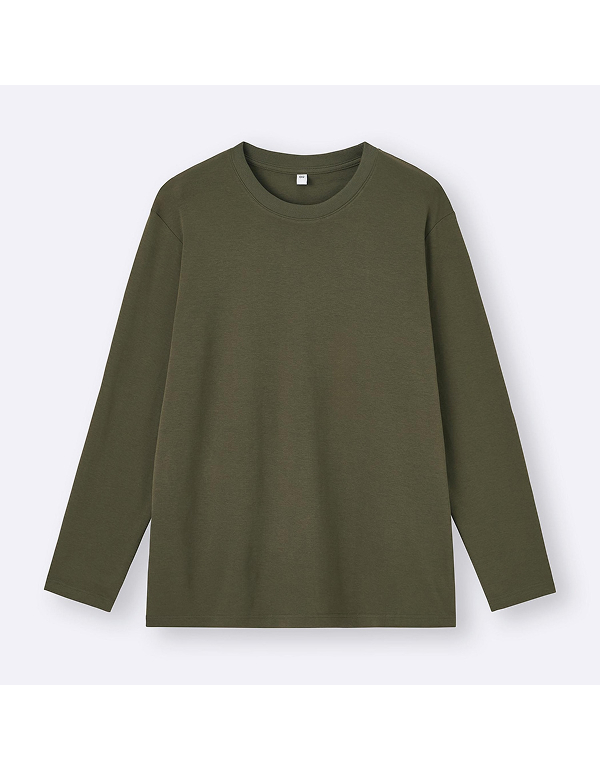 GU UNISEX SOFT COTTON CREW NECK T LONG SLEEVE 8COLOR