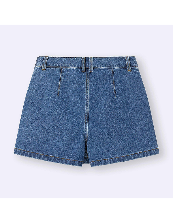 (아울렛) SIZE M GU 우먼 데님 랩 스커트 블루